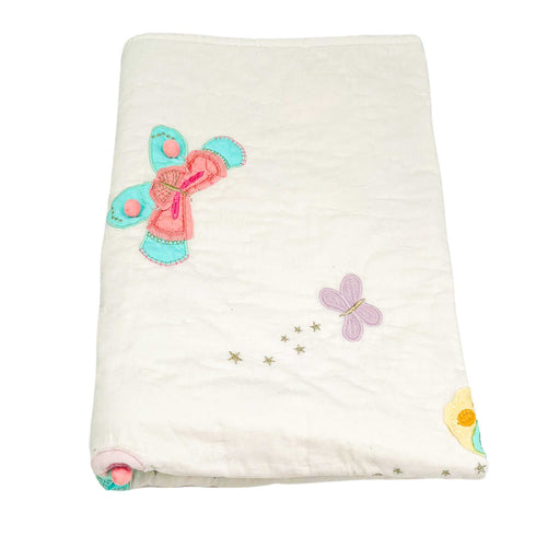 top view butterfly baby  quilt