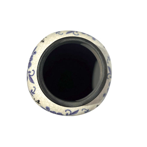 top view of our square flower vase with decorative blue flowers on it