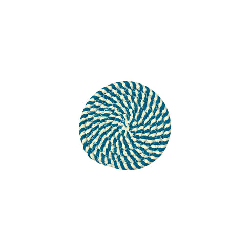 Rope Coasters Blue and White 4.3" Round