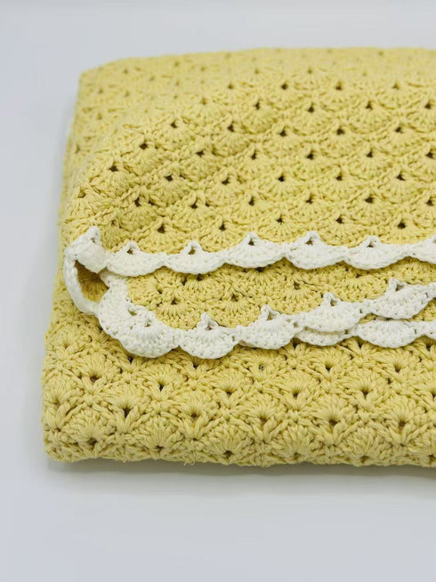 Manta de crochet para niños y bebés, decoración de habitación infantil, regalo para niños, mezcla de lana peinada y algodón