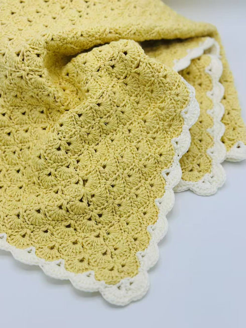 Manta de crochet para niños y bebés, decoración de habitación infantil, regalo para niños, mezcla de lana peinada y algodón