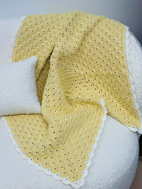 Manta de crochet para niños y bebés, decoración de habitación infantil, regalo para niños, mezcla de lana peinada y algodón