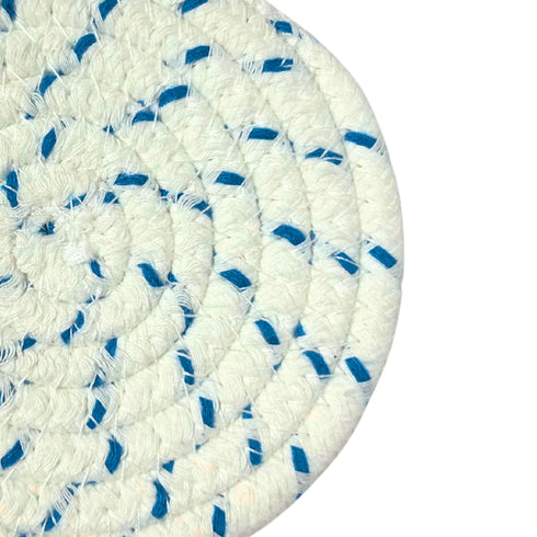 Rope Coasters Blue and White 4.3" Round